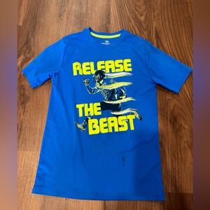 Blue Kids Short Sleeve Tee with Graphic Print